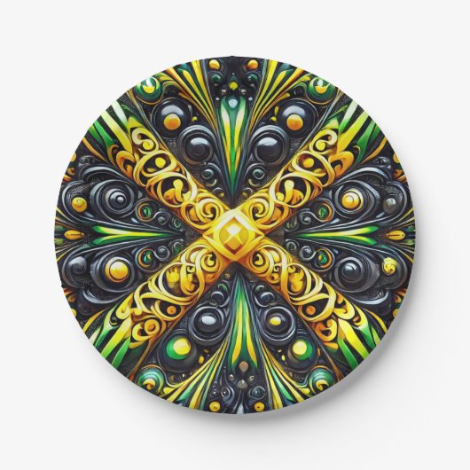 Papier bord met Jamaicaanse kleuren Design (Voorkant)