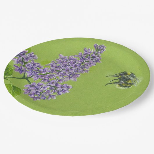 Papier Bord met lila en hommel (Gekanteld)