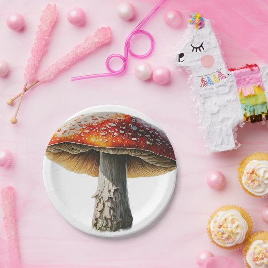 Papier bord paddestoel ontwerp (Feest)