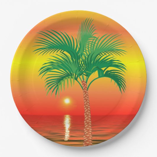 Papier bord palmboom (Voorkant)