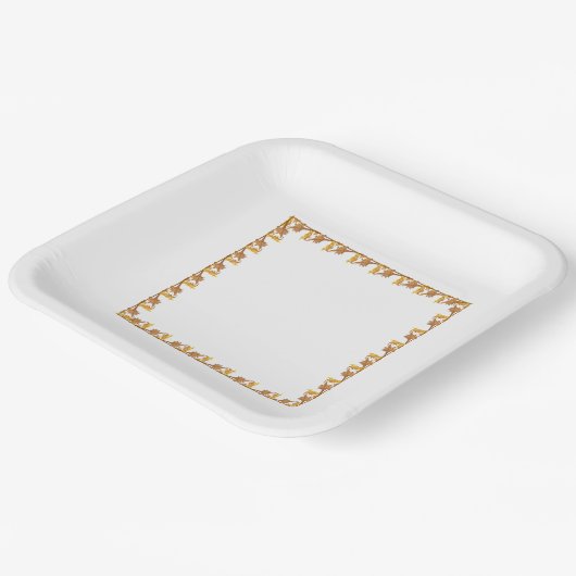 Papier Bord - Rand van Golden Angle Iron Leaves (Gebogen)