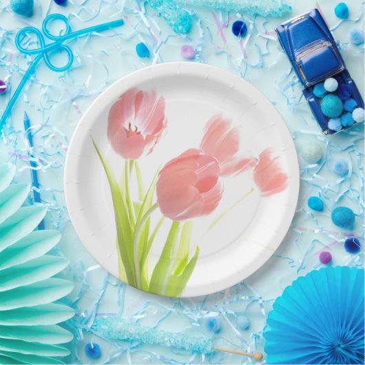 Papier bord Retro roze tulpbloem (Feest)