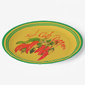 Papier Bord rode paprika's op mosterd achtergrond (Gekanteld)