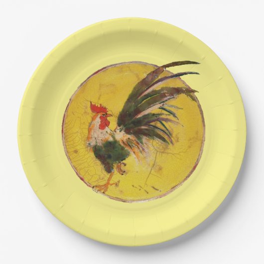 Papier Bord - Rooster en zon (Voorkant)