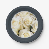 Papier Bord-staal Blauw CoIor met Ivoor Rozen