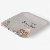 Papier Bord voor baby shower met schattig design. (Gebogen)