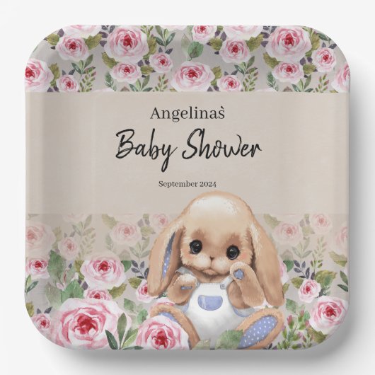 Papier Bord voor baby shower met schattig design. (Voorkant)