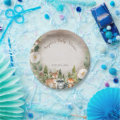 Papier Bord Winter Woodland Animals White Floral (Feest)