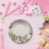 Papier Bord Winter Woodland Animals White Floral (Feest)