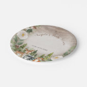 Papier Bord Winter Woodland Animals White Floral (Gekanteld)