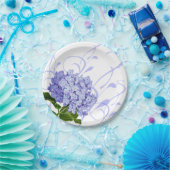 Papier Borden-Blauw Hydrangea Papieren Bordje (Feest)