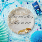 Papier borden bruiloft aanpasbaar papieren bordje (Feest)