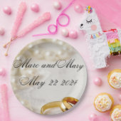 Papier borden bruiloft aanpasbaar papieren bordje (Feest)