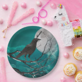 Papier Borden De Raven in Groen Papieren Bordje (Feest)