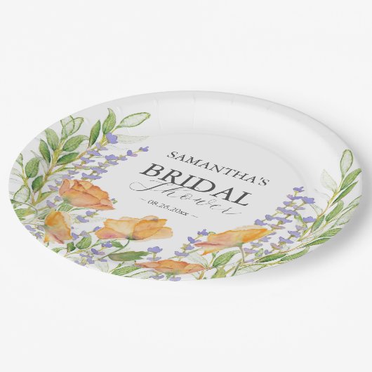 Papier Borden Wildflower Vrijgezellenfeest Papieren Bordje (Gekanteld)