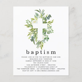 PAPIER | Botanische bladeren, cross-baptisme-uitno Flyer