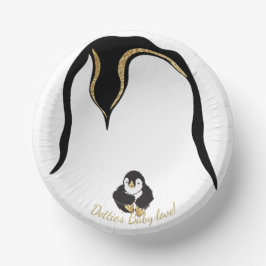 Papier Bowls "Gold Penguin Baby & mammie" Papieren Kommen