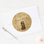 papier Bride Groom Wedding eens per keer Ronde Sticker (Envelop)