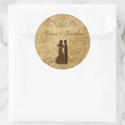  papier Bride Groom Wedding eens per keer Ronde Sticker (Tas)