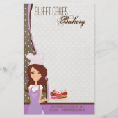 Papier - Brunette Baker Paarse Cup Cakes Bake (Voorkant)