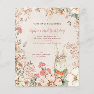 PAPIER   Bunny Floral 2e Birthday Girl Flyer