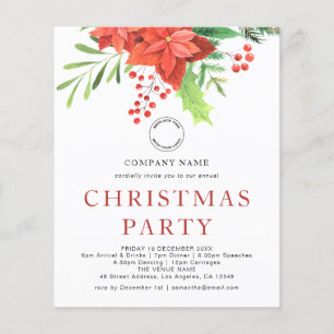 PAPIER Business Logo Poinsettia Kerstparty Flyer