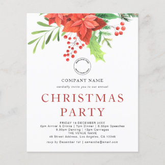 PAPIER Business Logo Poinsettia Kerstparty Flyer