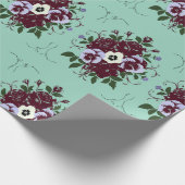 Papier Cadeau Botanique Bouquet de Roses Violettes (Hoek)