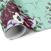 Papier Cadeau Botanique Bouquet de Roses Violettes (Rol Hoek)