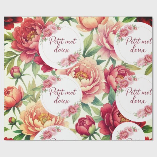 Papier cadeau floral Petit mot doux (Vlak)