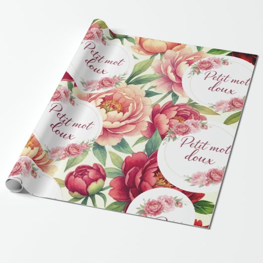 Papier cadeau floral Petit mot doux (Uitgerold)