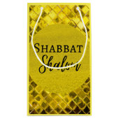 Papier cadeaus voor Shabbat Shalom Yellow Design Klein Cadeauzakje (Achterkant)