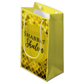 Papier cadeaus voor Shabbat Shalom Yellow Design Klein Cadeauzakje (Voorkant Gekanteld)