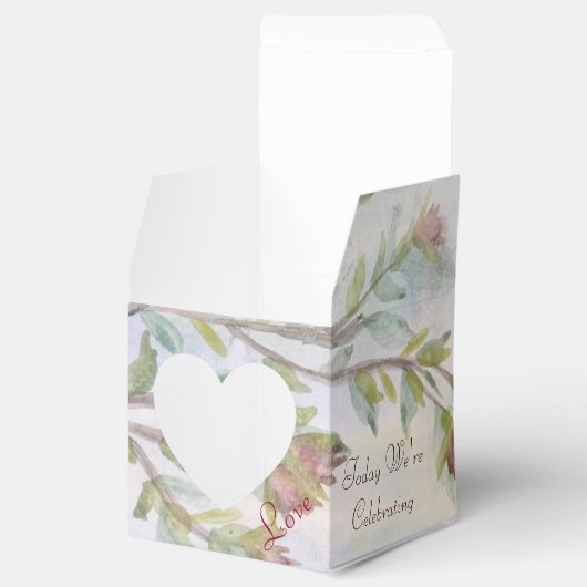 Papier Celebration Hart Box voor Cupcakes Bedankdoosjes (Geopend)