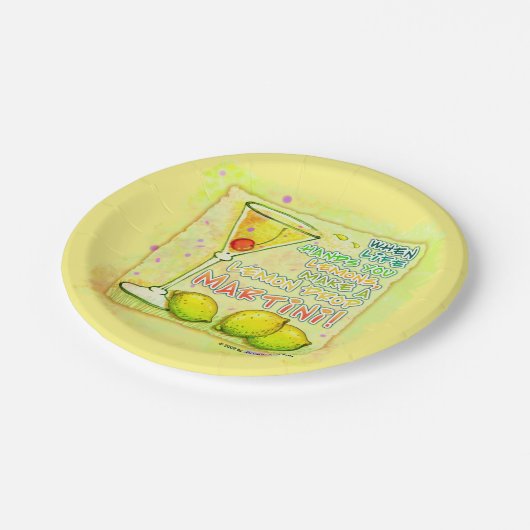 PAPIER COCKTAIL BORDEN - LEMON DROP MARTINI PAPIEREN BORDJE (Gekanteld)