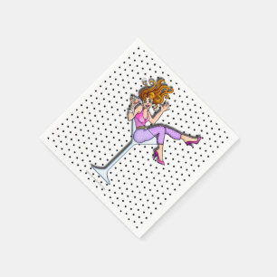 PAPIER COCKTAIL NAPKINS - MEISJE IN EEN MARTINI GL SERVETTEN