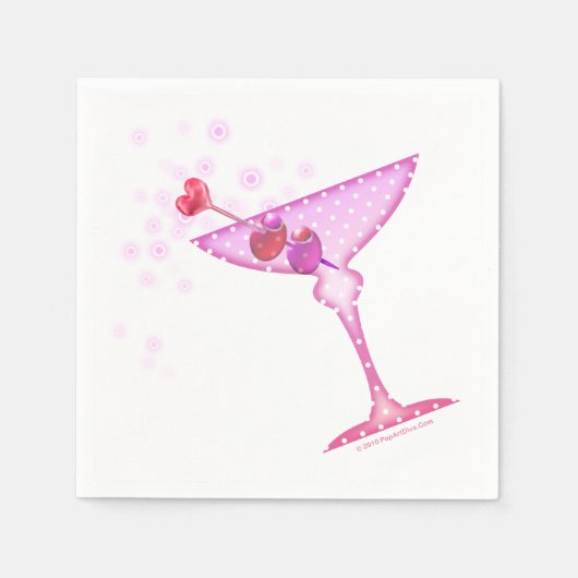 PAPIER COCKTAIL NAPKINS - PINK MARTINI SERVETTEN (Voorkant)