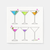 PAPIER COCKTAIL NAPKINS - VERDWIJNENDE MARTINI SERVET (Voorkant)