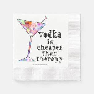 PAPIER COCKTAIL NAPKINS, VODKA CHEAPER DAN THERAPI SERVET
