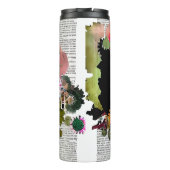 Papier Collage Art | Victoriaans Vrouw Bloemen Thermosbeker (Achterkant)