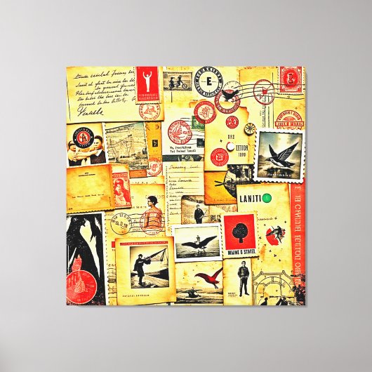 papier collage kunst canvas afdruk (Voorkant)