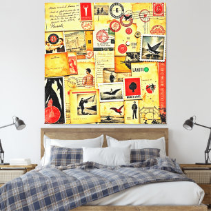  papier collage kunst canvas afdruk