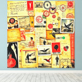 papier collage kunst canvas afdruk (Insitu (Houten vloer))