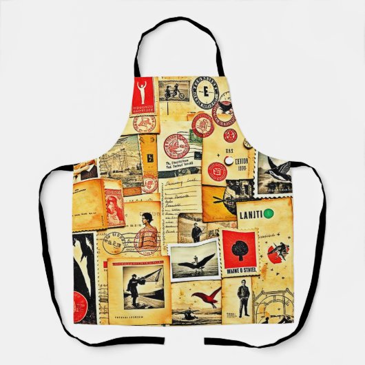  papier collage kunst schort (Voorkant)