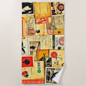 papier collage kunst strandlaken (Voorkant)