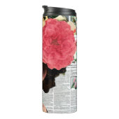 Papier Collage Style Art | Dame en bloemen Thermosbeker (Geroteerd rechts)