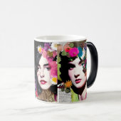 Papier Collage Style Art |  Dames Magische Mok (Voorkant rechts)