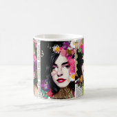 Papier Collage Style Art |  Dames Magische Mok (Center)