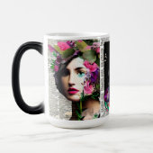 Papier Collage Style Art |  Dames Magische Mok (Links)