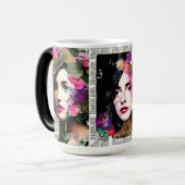 Papier Collage Style Art |  Dames Magische Mok (Voorkant links)